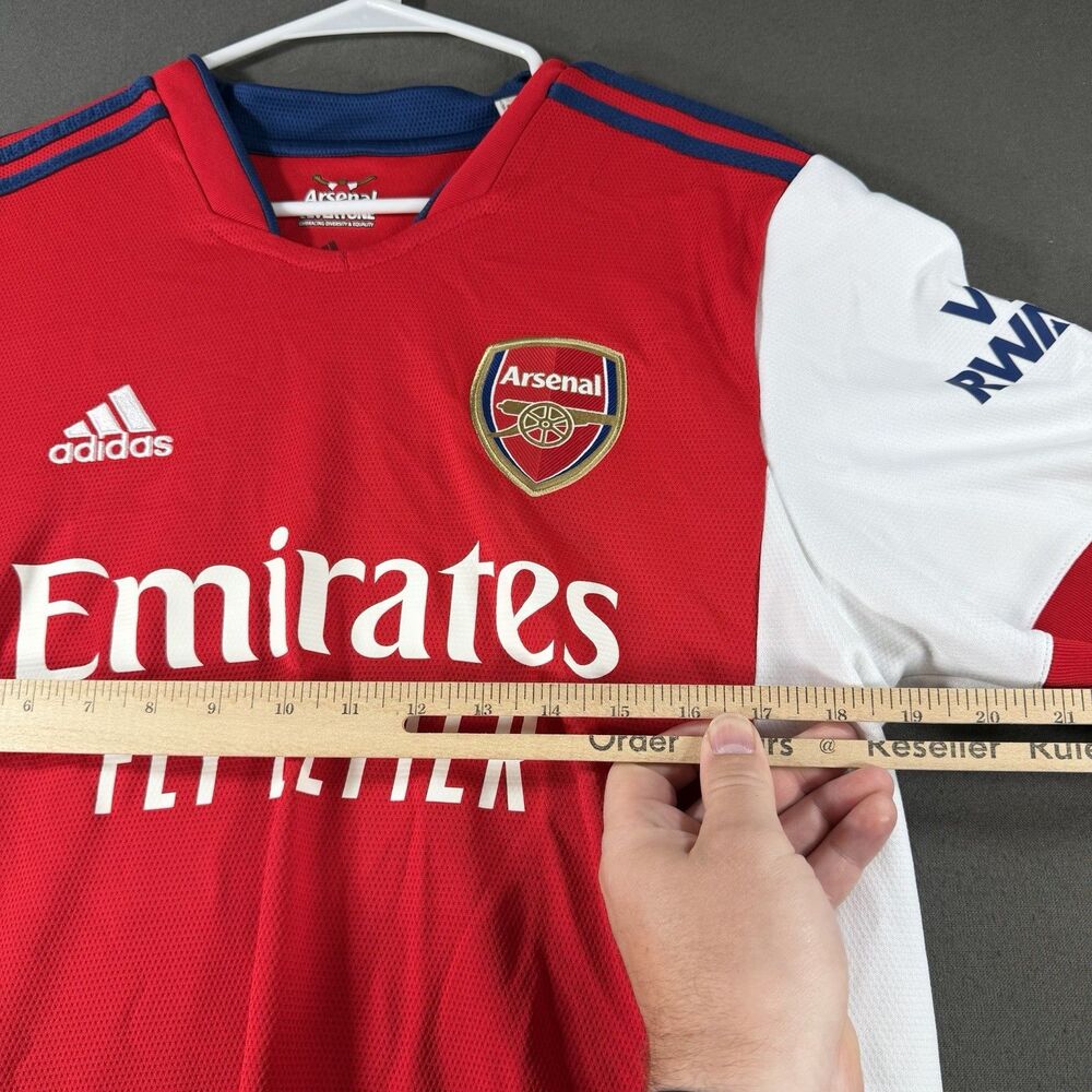 Arsenal FC Smith Rowe #10 Jersey Mens Large Adidas Red Soccer Shirt Kit Gunners - Picture 4 of 6